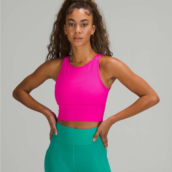 lululemon power pivot ribbed tank pow pink - Picture 1 of 5